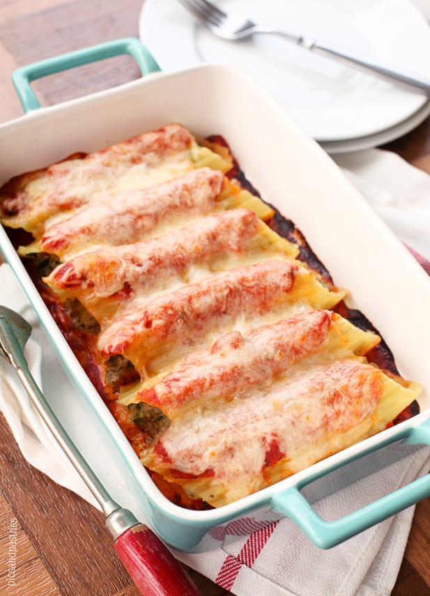 spinach and sausage manicotti