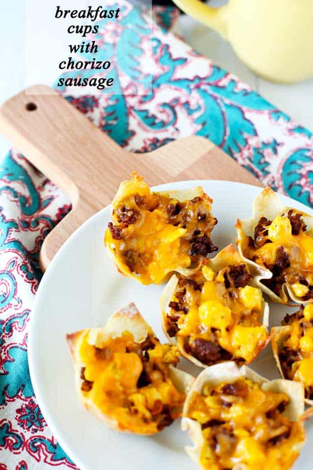 breakfast cups with chorizo sausage